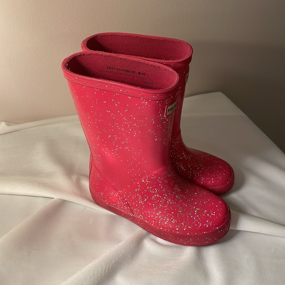 Hunter Kids First Original Classic Glitter Rain Boot -Size 10 - Picture 2 of 7